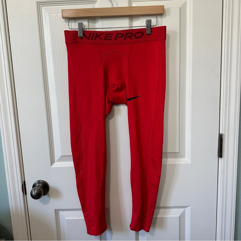 Men’s Nike Pro Red Athletic Leggings